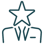 icon of a person with a star for a head 